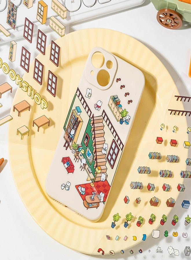 HOMICO 2 Sets Large 3D Sticker Scene 3D House Stickers with Tweezers Make Your Own Supermarket and Bookstore DIY Stickers - Image 4